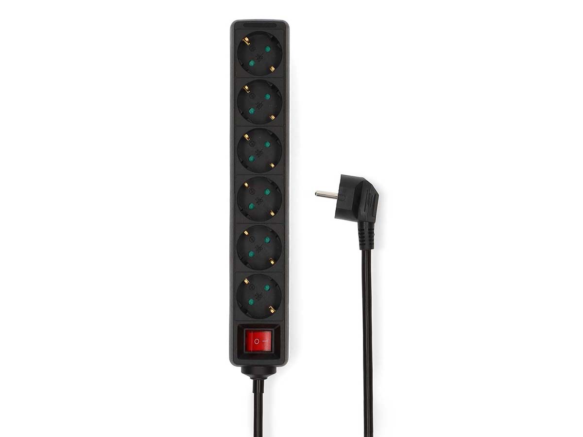 Nedis ESOC650F2BK 6-voudige stekkerdoos - 5 meter