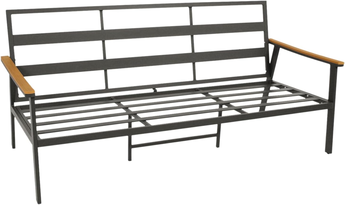DEGAMO Loungeset Gartenset Calgary 4-teilig, Aluminium anthrazit + Kunstholz, Polster grau, wetterfest, Outdoor