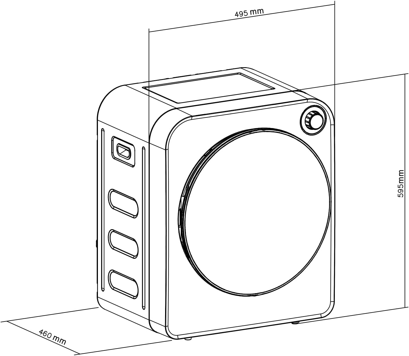 Green Blue GB410 Elektrischer Wäschetrockner | 3 kg Füllgewicht | Einstellbare Trockenzeit 20-180 Minuten | 830 W Leistung | Ablufttrockner für Kleidung | Freistehend oder Wandmontage