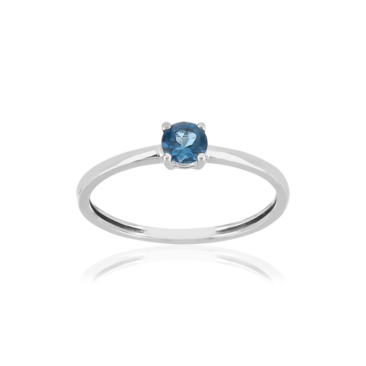 Bague or 375 blanc topaze