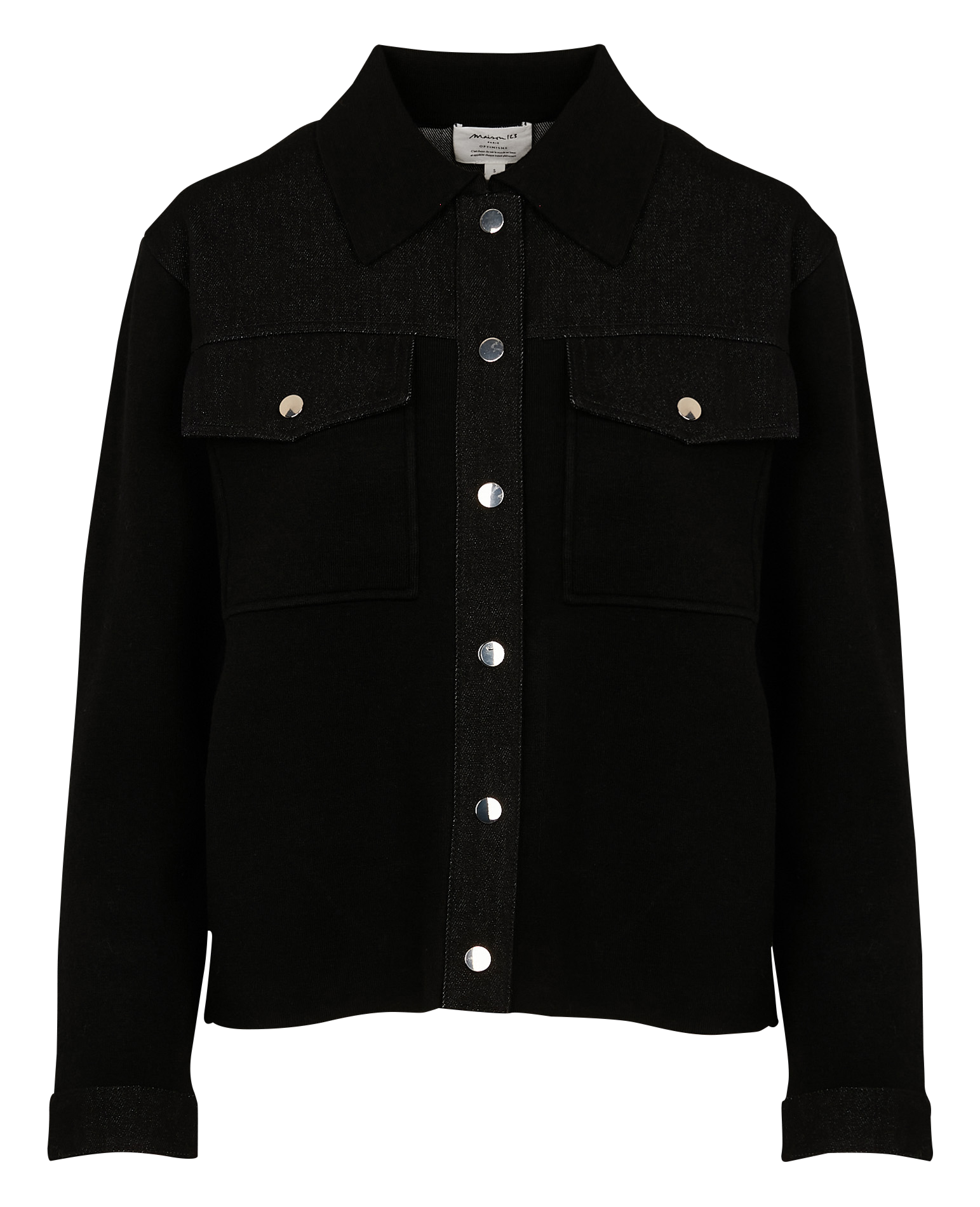 CURT - Veste droite à col classique | Noir