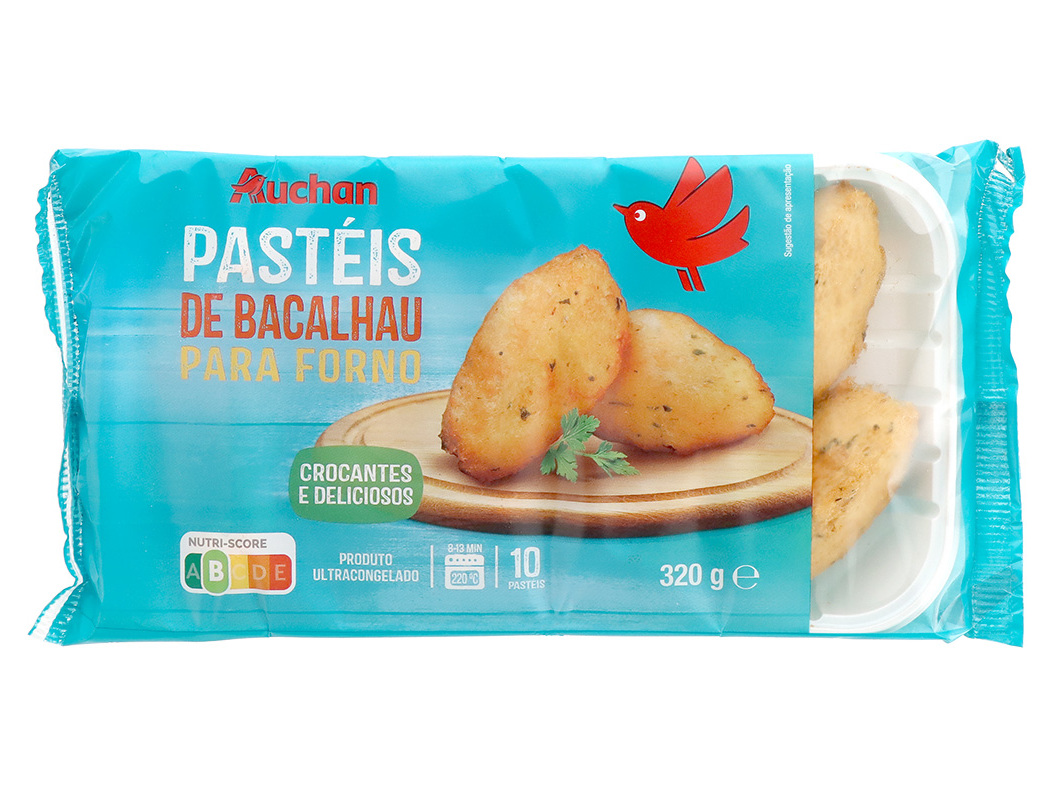PASTÉIS DE BACALHAU AUCHAN PARA FORNO 10UN 320G