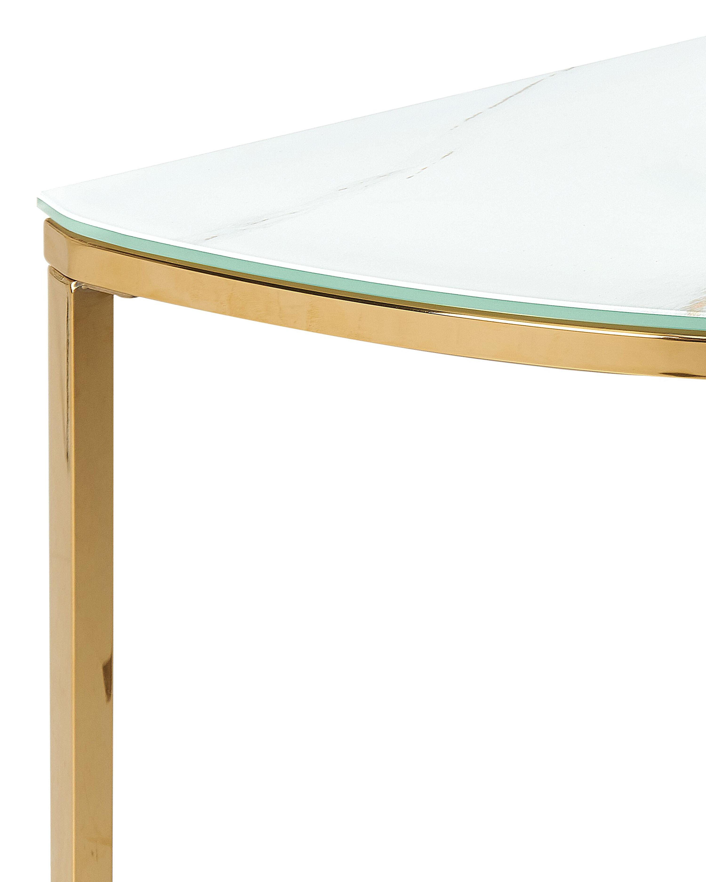 Sidetable ORITA Veiligheidsglas Wit marmer