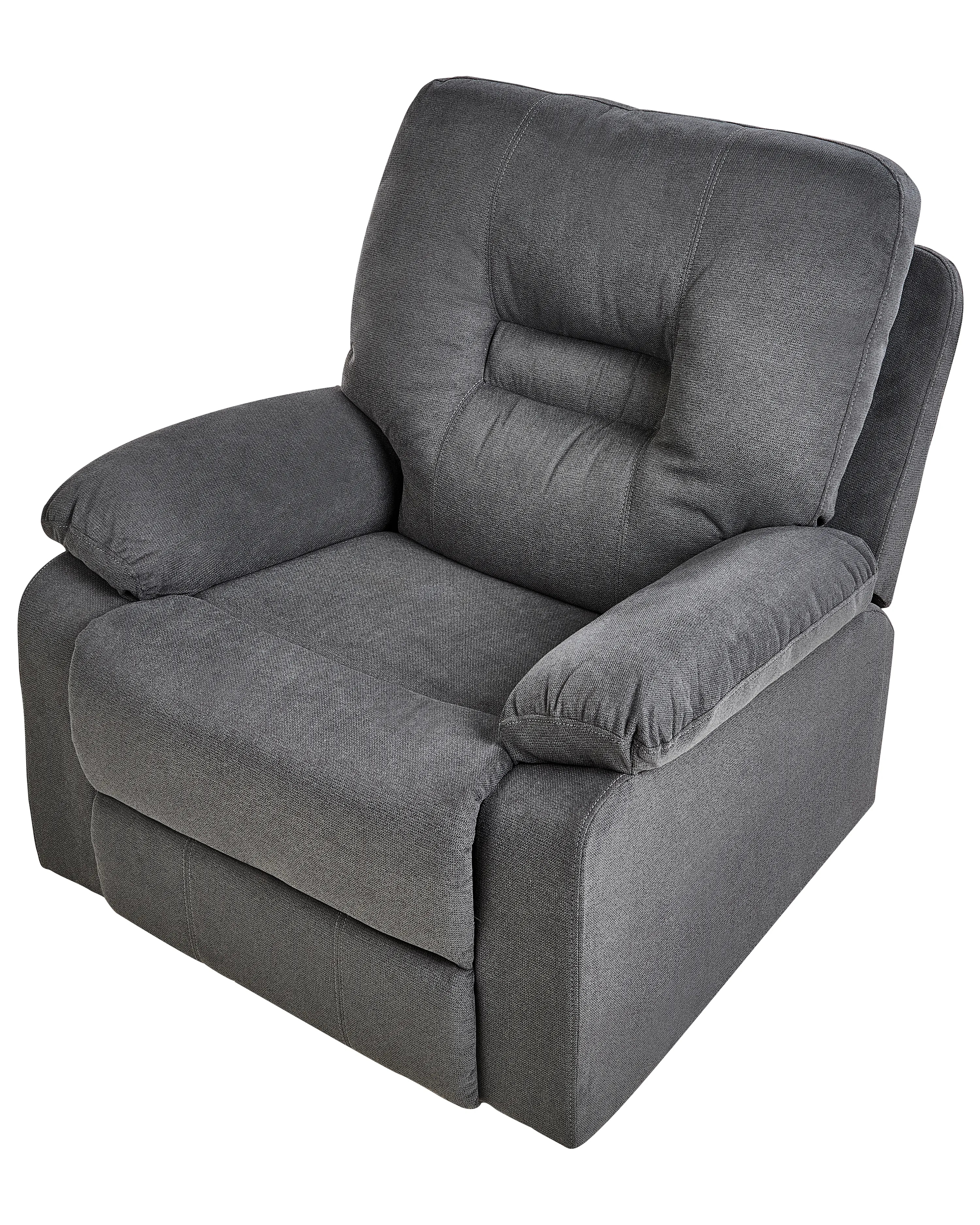 Relaxfauteuil BERGEN inclusief voetensteun Stof Donkergrijs