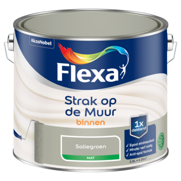 Flexa Strak op de Muur muurverf mat saliegroen 2,5 liter