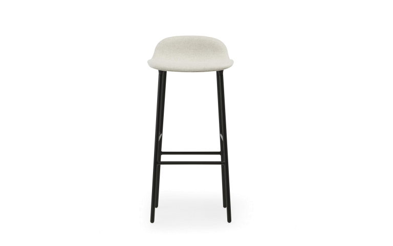 Normann Copenhagen Form barkruk 75 gestoffeerd staal Main Line Flax White