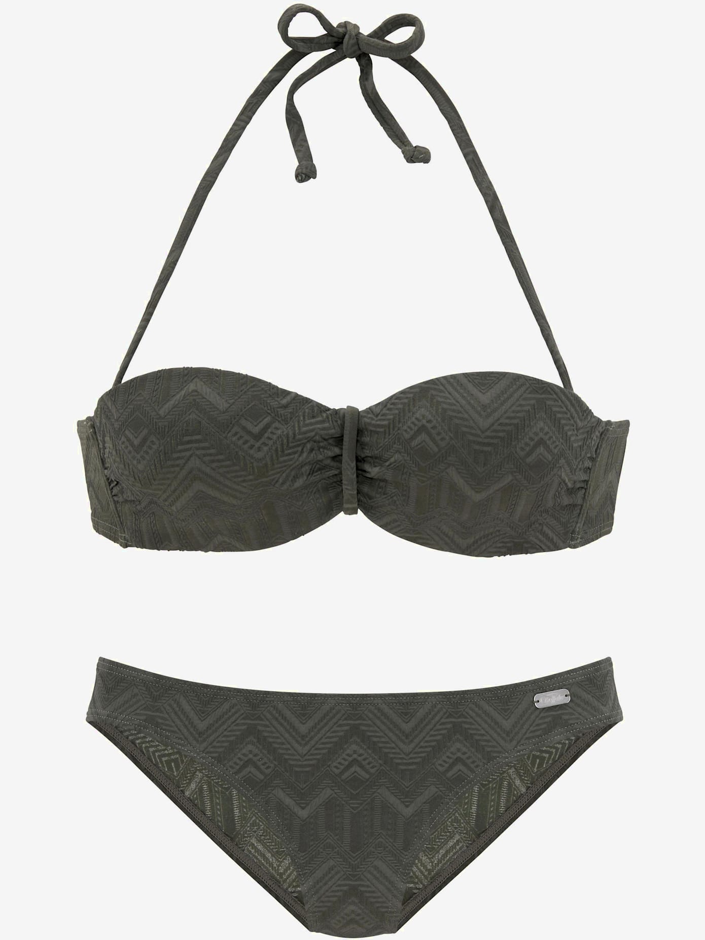 Maillot de bain bandeau à armatures matière structurée tendance