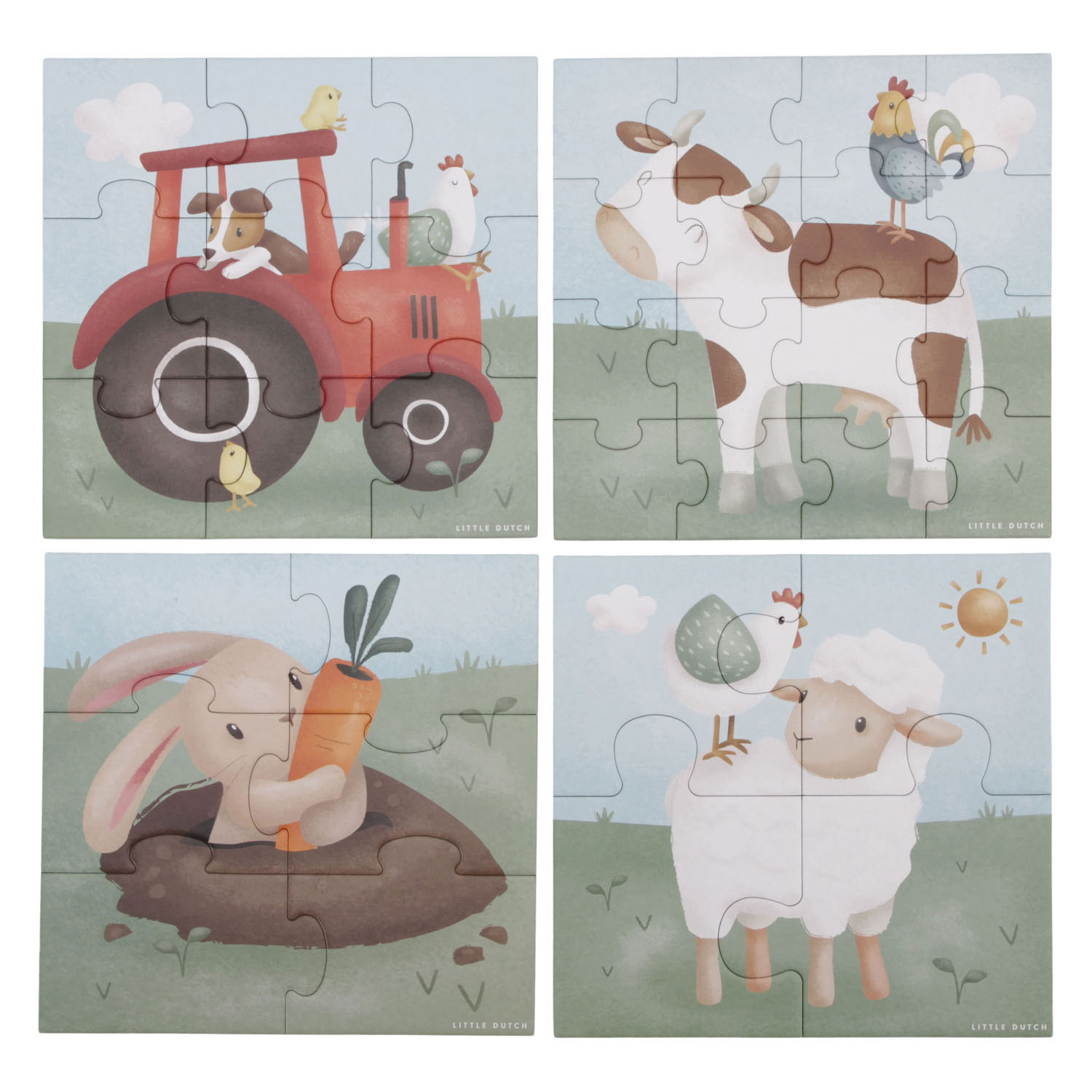 Little Dutch Legpuzzel 4in1 Little Farm FSC