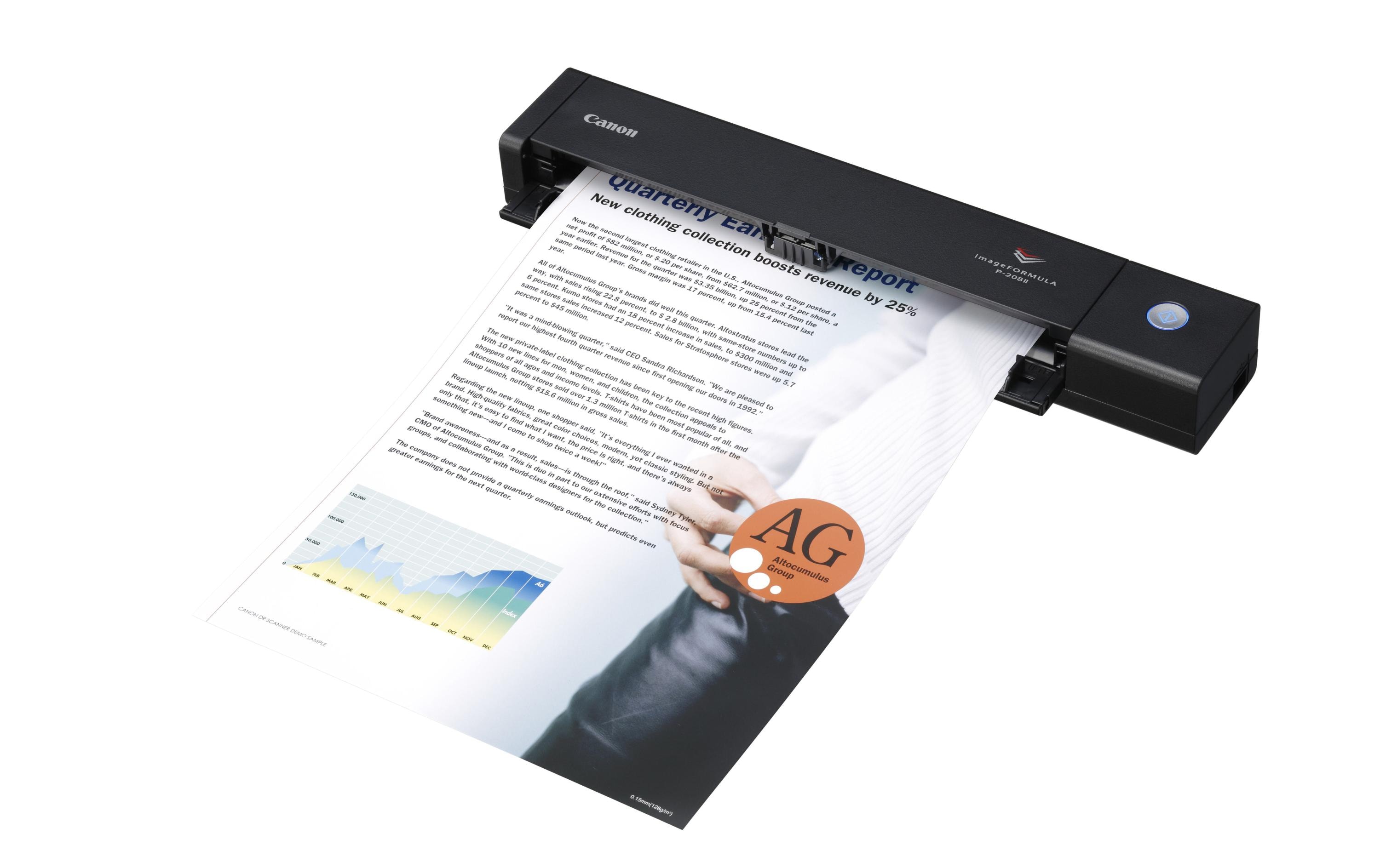 Mobiler Dokumentenscanner P-208II<br>Mobiler Duplex-Dokumentenscanner
