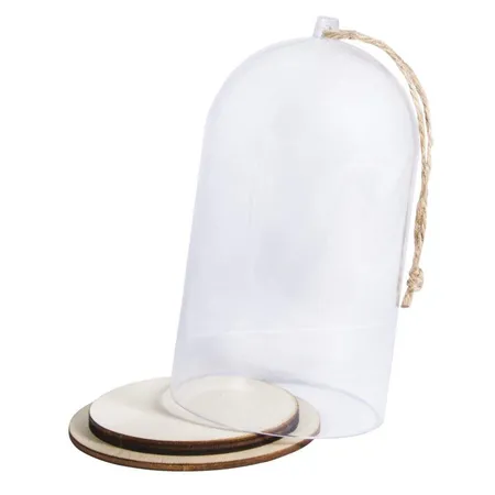 Rayher Acrylhaube mit Sockel und Jutekordel,8 x 13 cm