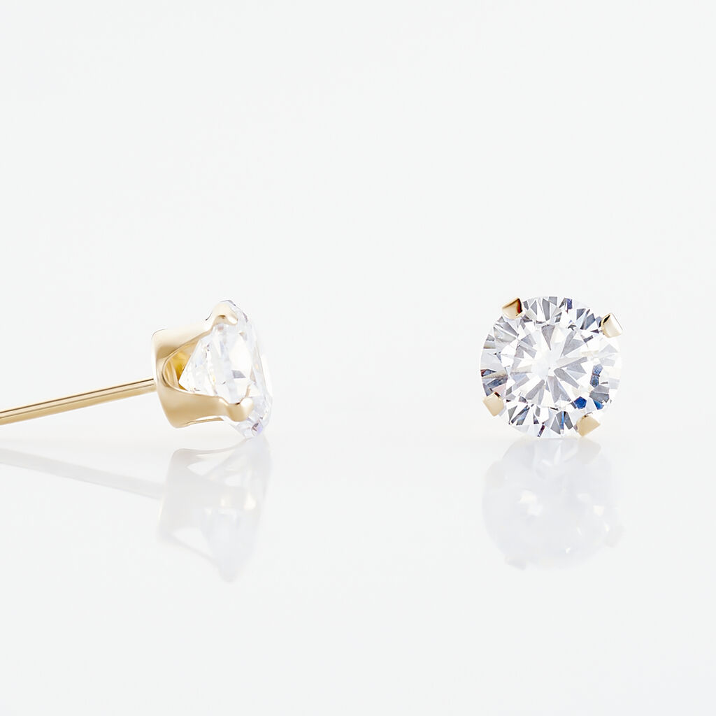 Boucles D'oreilles Puces Eddie Or Jaune Oxyde De Zirconium