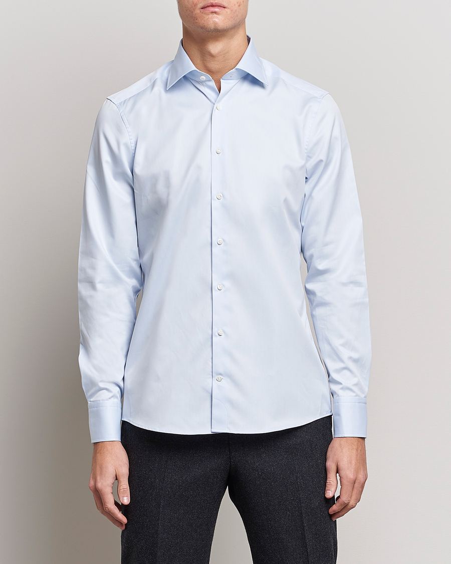 Stenströms Slimline Cut Away Shirt Light Blue