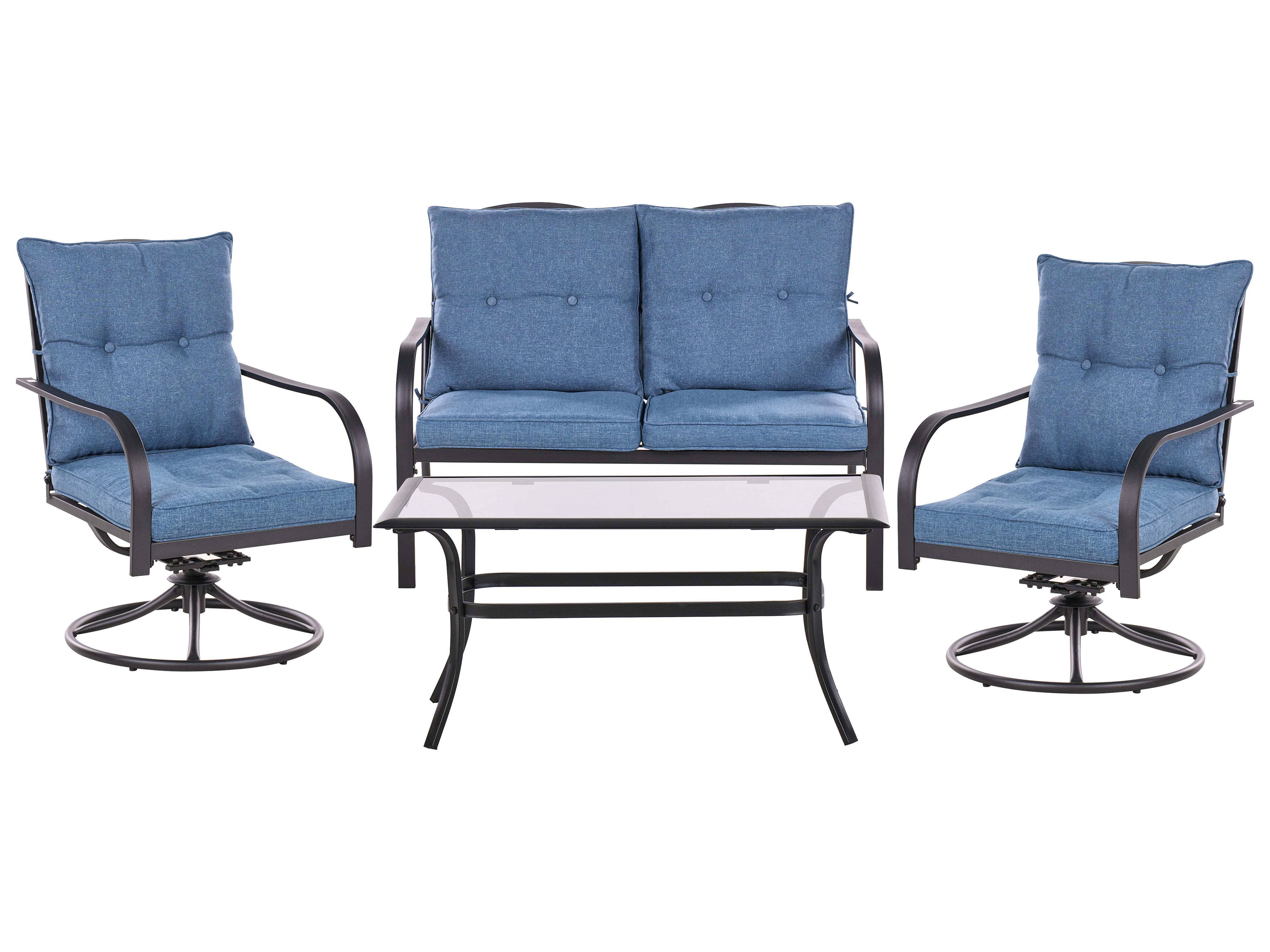 Loungeset met tafel 4-zits MESTRINO Metaal Blauw