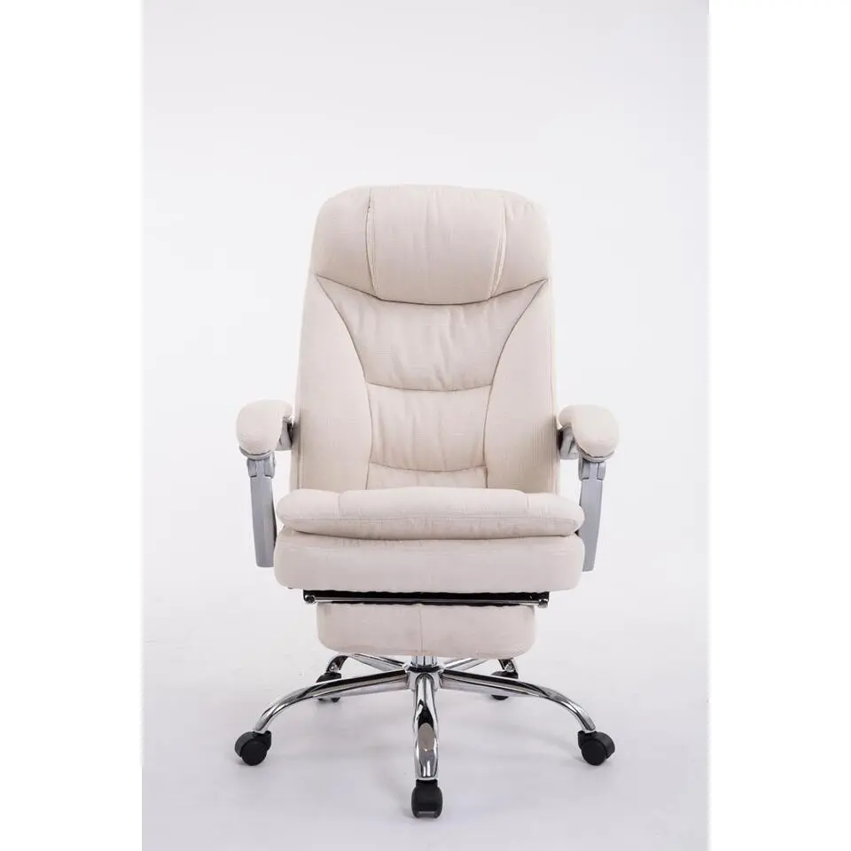 CLP Bureaustoel XL Troy chroom Frame - Stof - creme