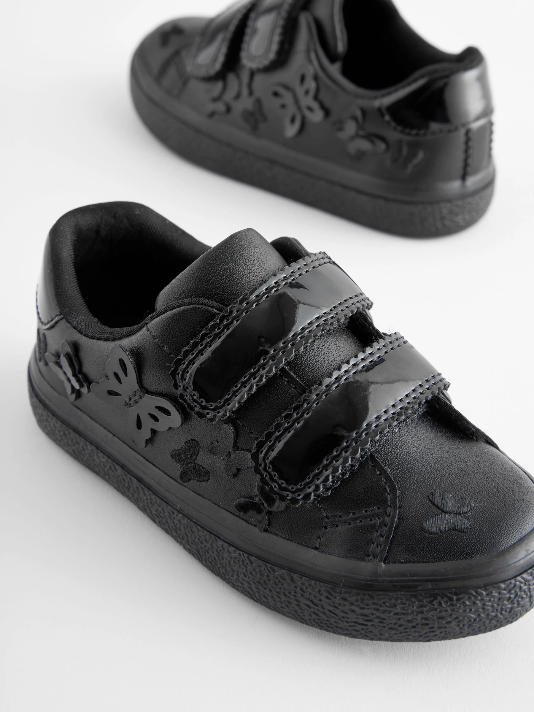 Zwart - 2V vlinder schoolsneakers