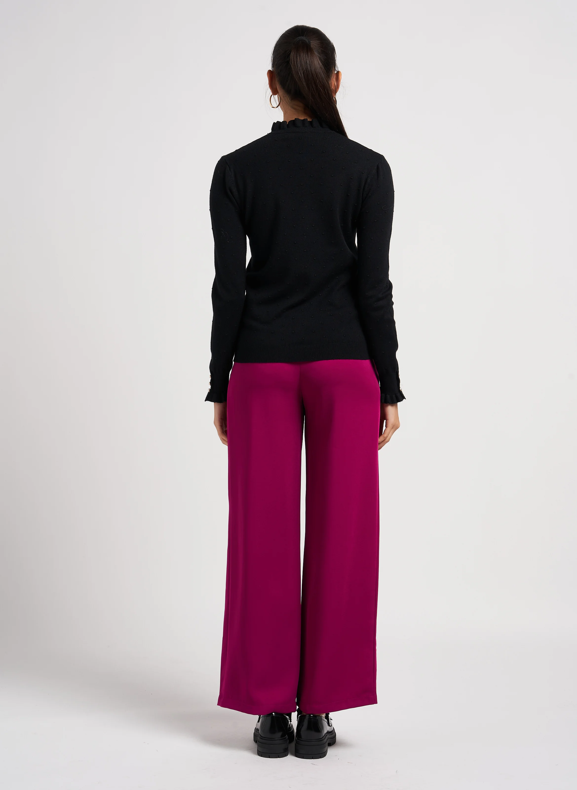 EGU - Pantalon de tailleur large et fluide| Rose
