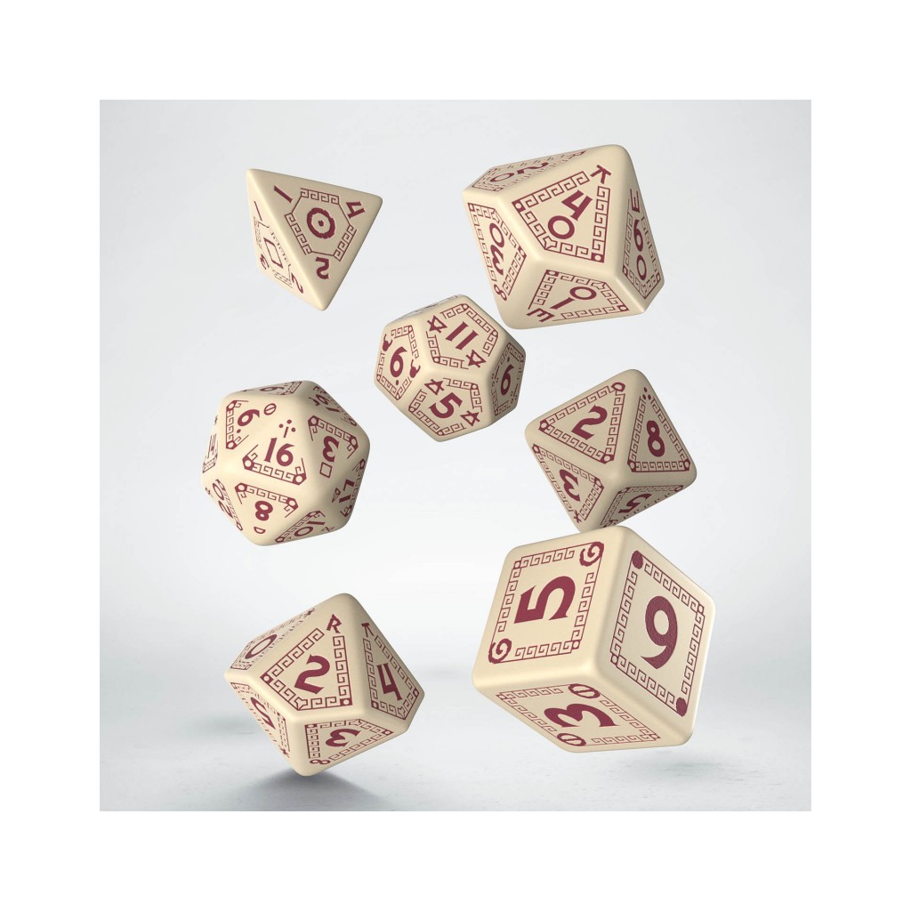 RuneQuest Dice Set - Beige & Burgundy