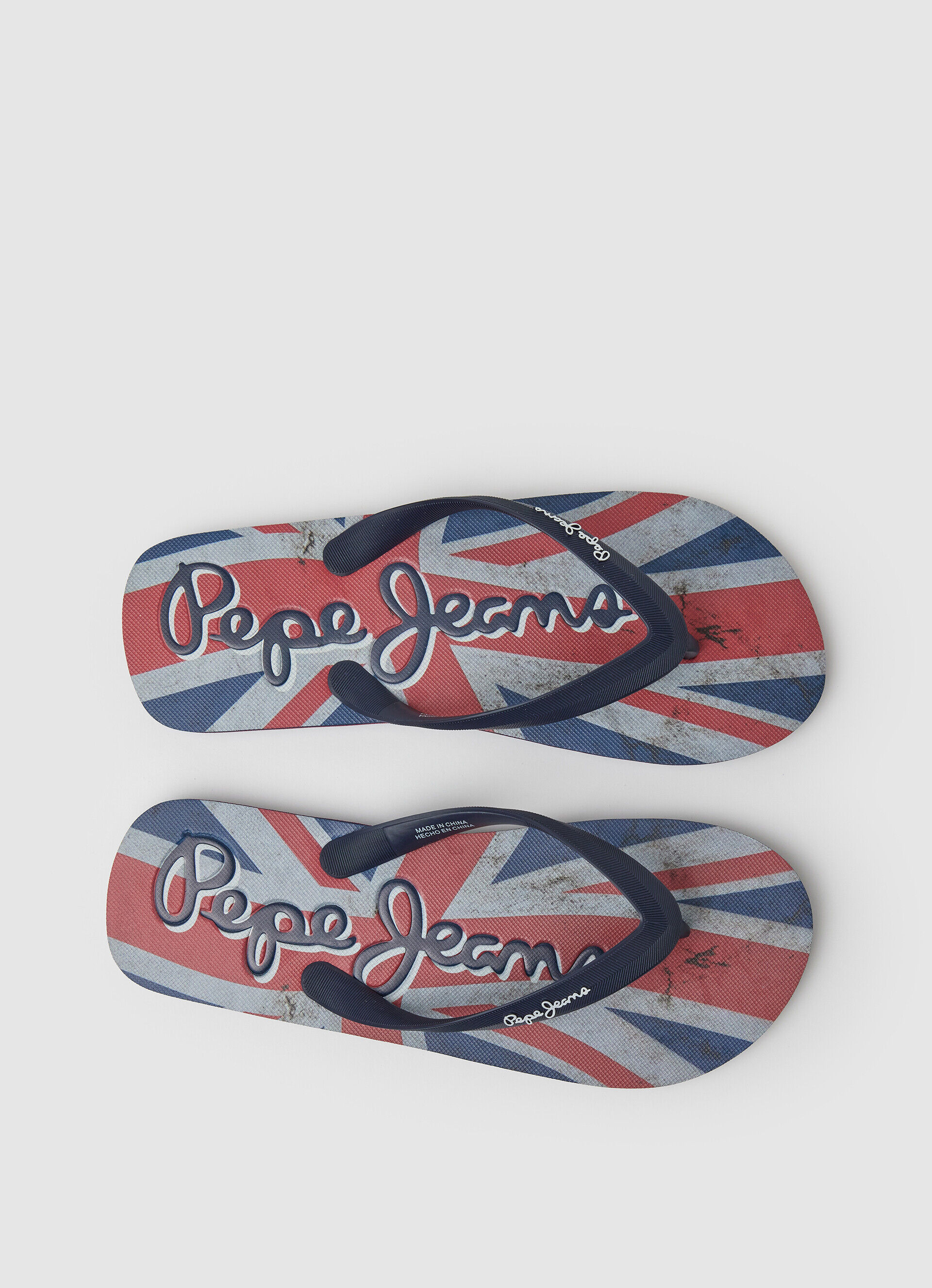 Chinelo de praia com a bandeira do Havaí - azul jeans escuro