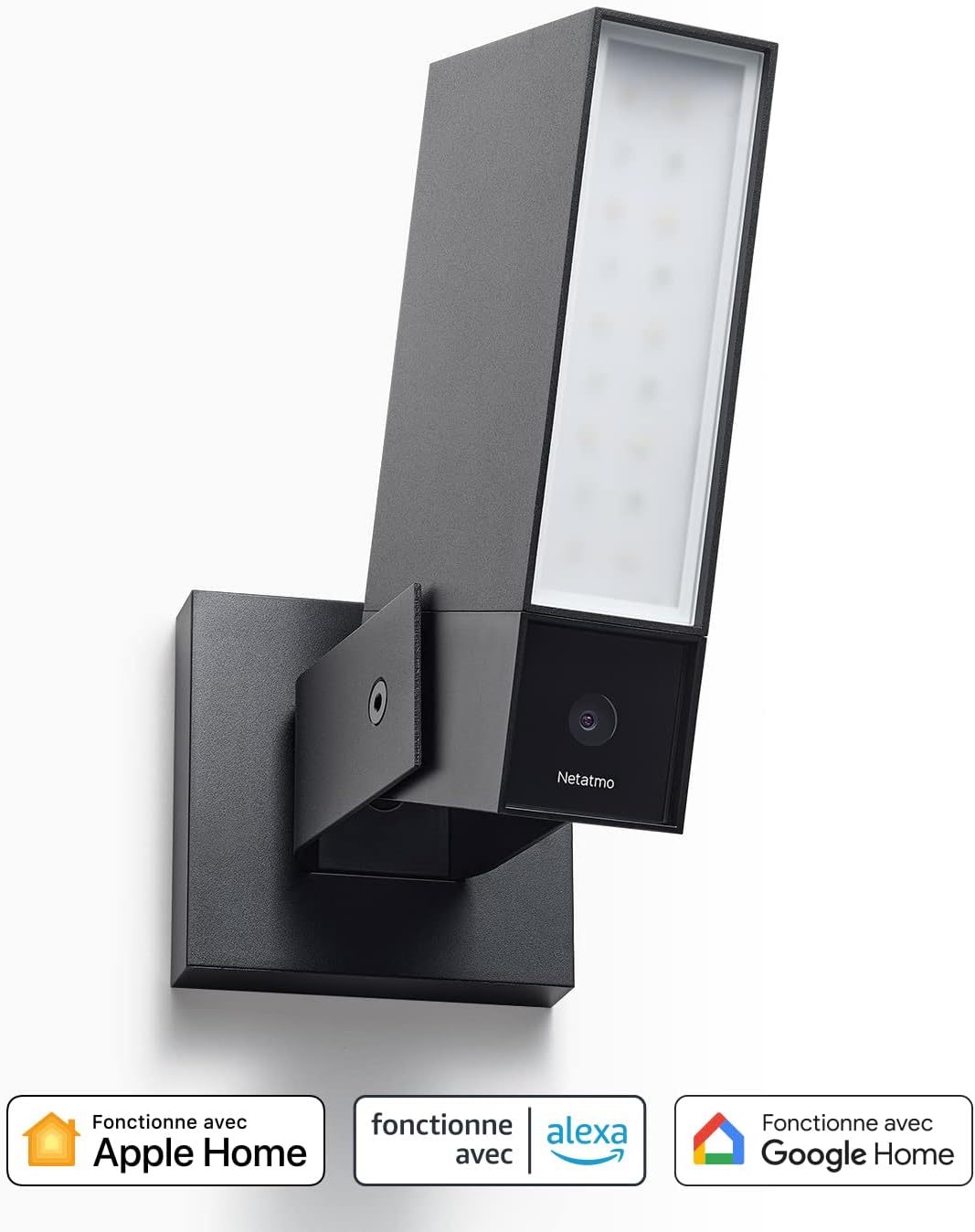 Netatmo Caméra de Surveillance Extérieure Connectée Intelligente avec Éclairage Intégré 12W, Détection des Personnes/Animaux/Véhicules, Vidéo HD 1080p 4MP, Vision Nocturne IR, Stockage Local, NOC-AMZ