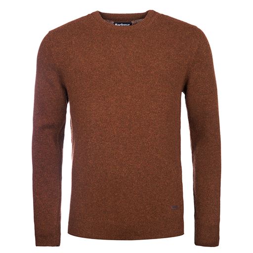 Barbour Essential Patch Crew Striktrøje, Brun, XXL