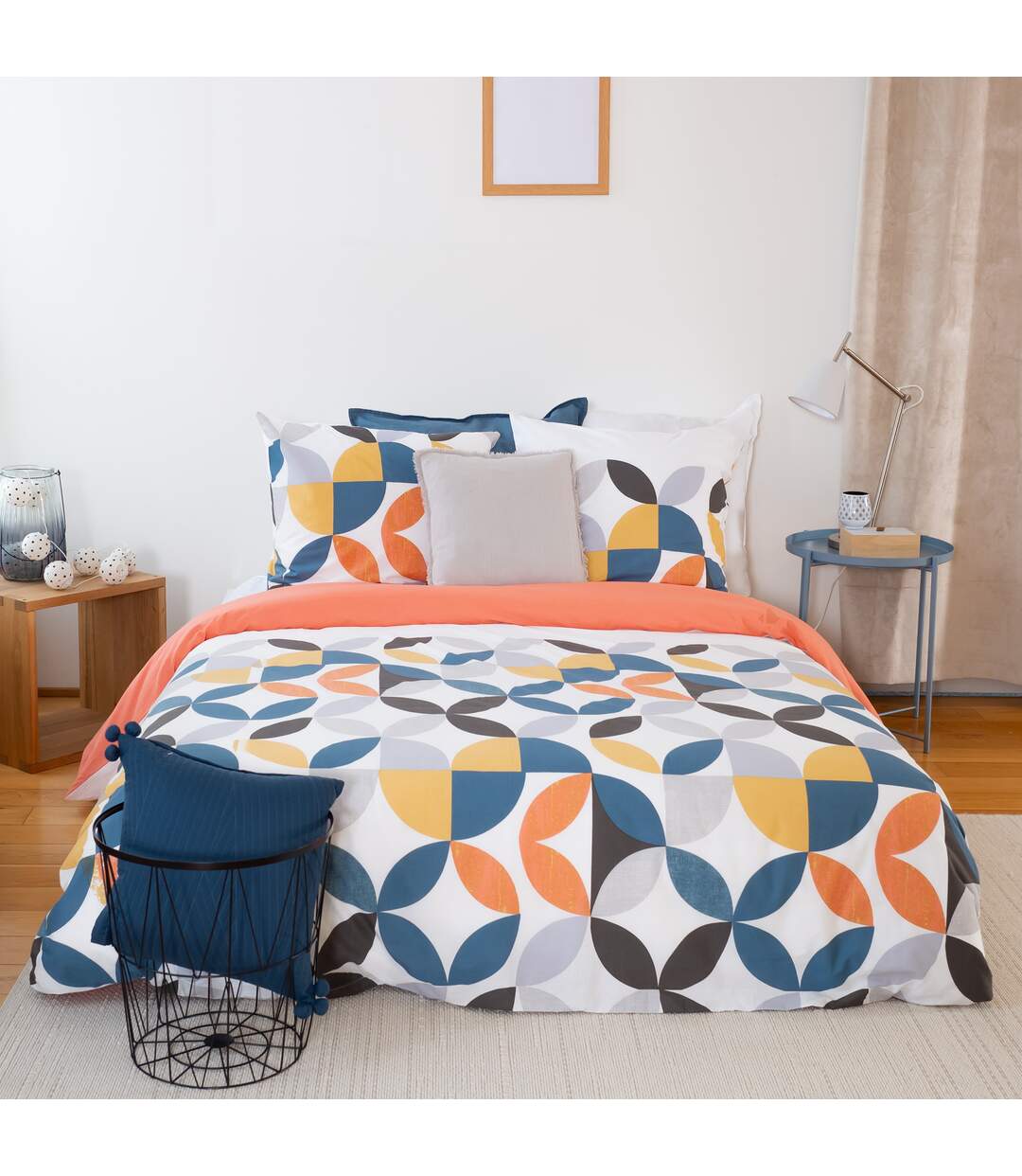 Parure de lit 260x240 cm coton PRUNE Blanc 3 pièces