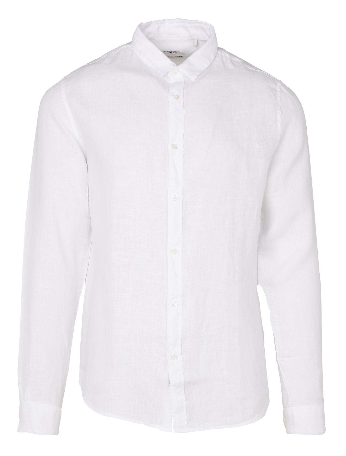 Chemise slim-fit col classique en lin| Blanc