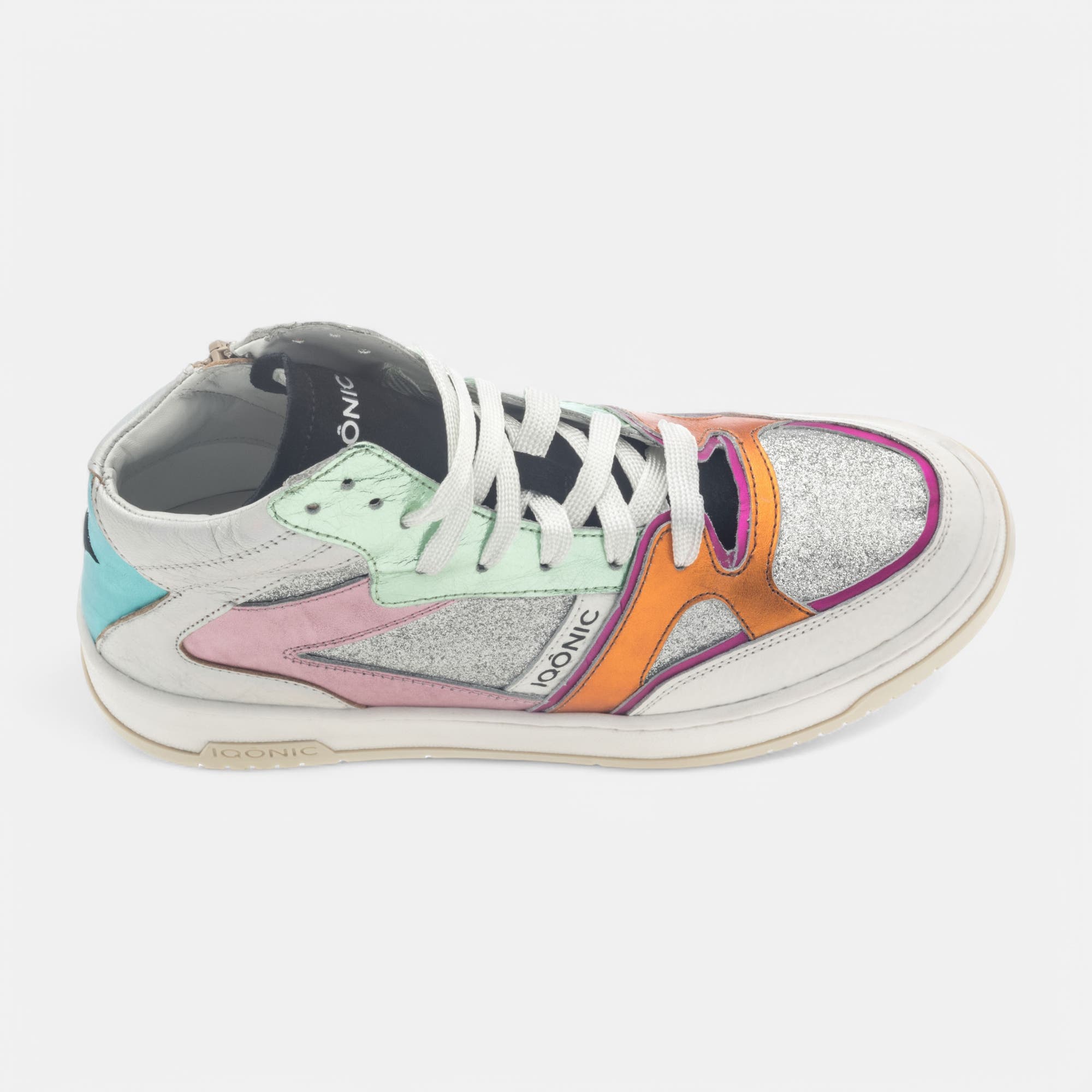 Baskets hautes Femme argent