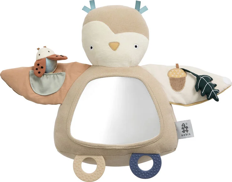 Sebra Aktivitetslegetøj, uglen Blinky, maple beige Grå