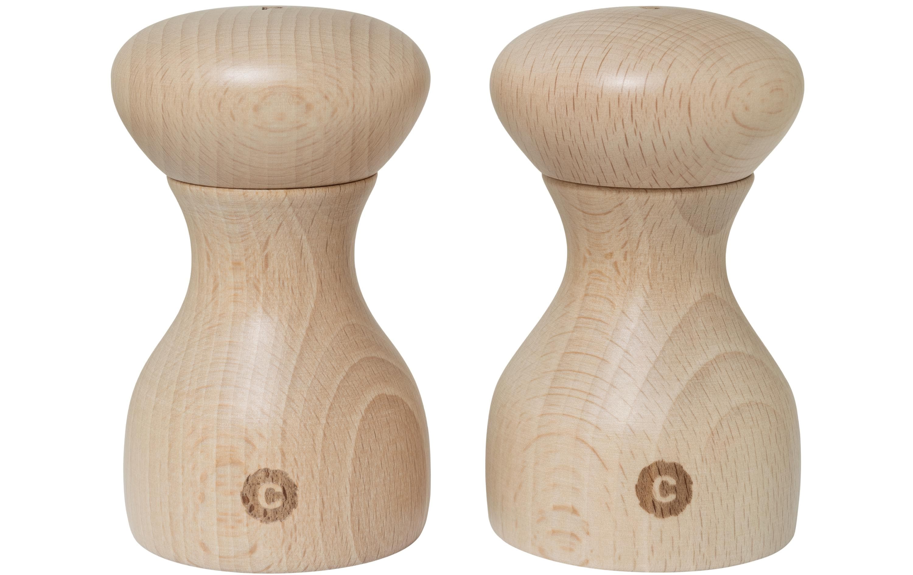 Salz- und Pfeffermühle Lyon 2er Set, 9.6 cm, HellbraunGewürzmühlen Set aus Buchenholz