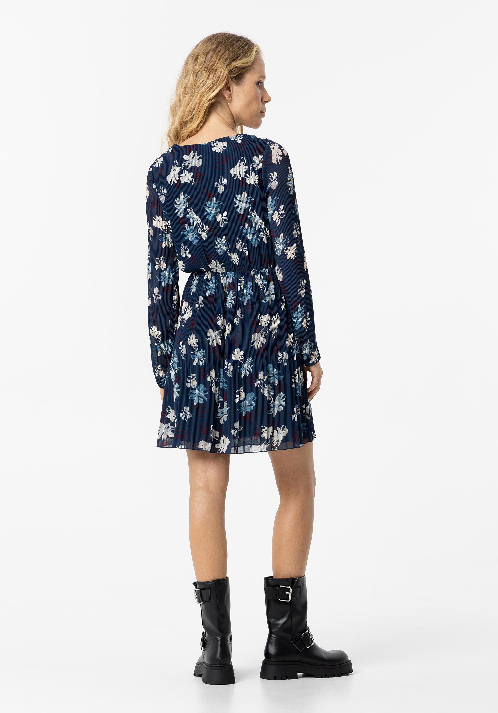 Vestido Plissado Estampado Floral