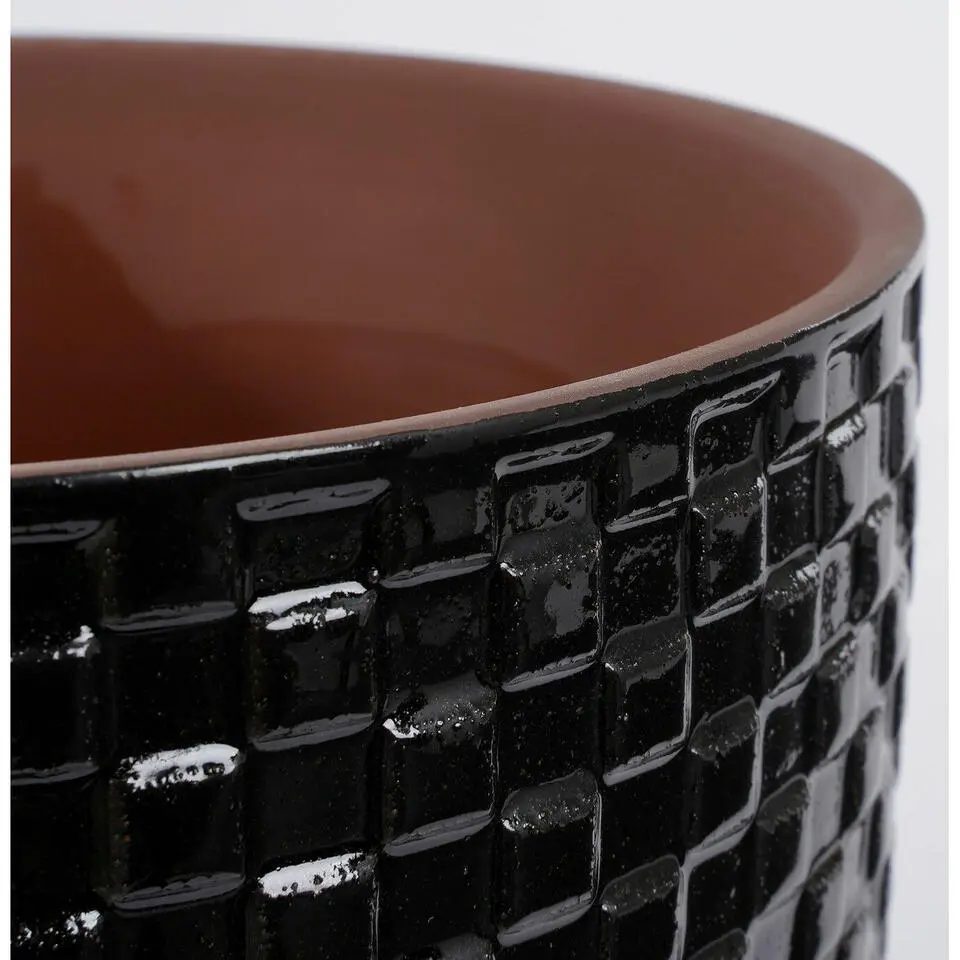Mica Decorations - Plantenpot - Keramiek zwart - 12 x 11 cm