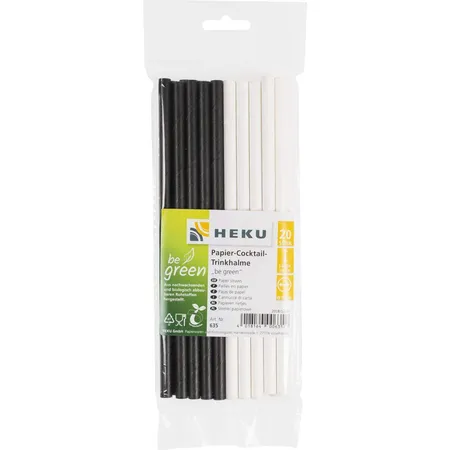 Heku Papier Strohhalme be green 20 Stück
