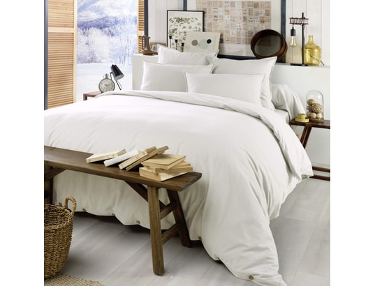TERRE DE NUIT - Housse de couette flanelle blanc 260x240 cm
