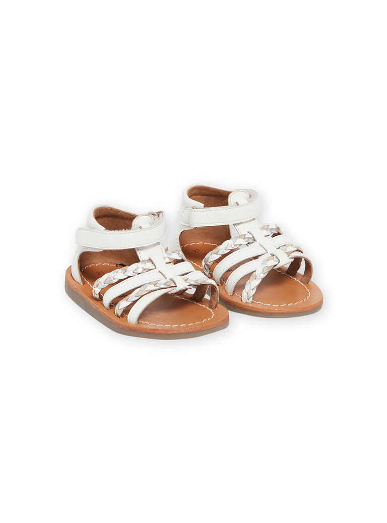 Sandales blanches en cuir