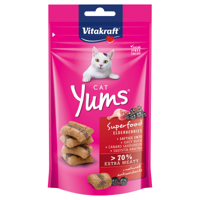 Vitakraft Cat Yums Superfood Holunder & Ente 40g Katzensnack
