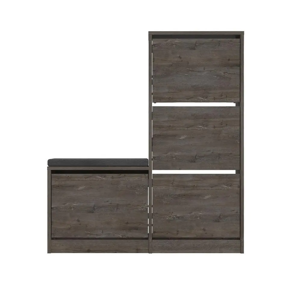CALICOSY - Schoenenkast DUDE - Eik grijs - 118,5x105x26 cm