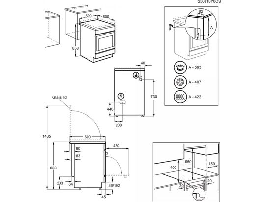 ELECTROLUX - Cuisiniere mixte LKK620010W
