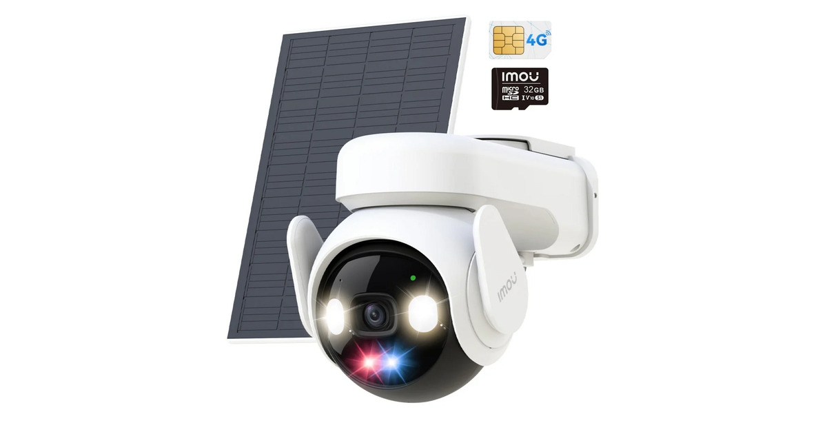 ImouAOV PT 4G Kit met Solar Panel, 2 pack beveiligingscamera  (Wit, 4G + Wi-Fi Dual, 5MP, AI Powered Human Detection)