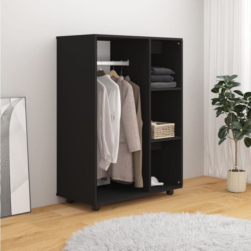 vidaXL - Kledingkast - 80x40x110 - cm - bewerkt - hout - zwart