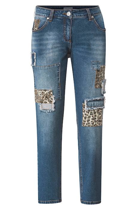 7/8-Jeans, Slim Fit, Patches, 5-Pocket