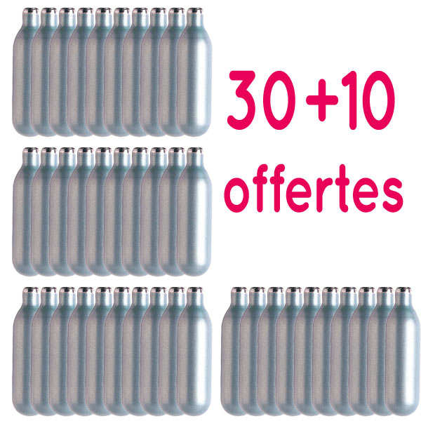 Lot de 30 Cartouches pour siphons Mastrad + 10 offertes - Pour chantilly