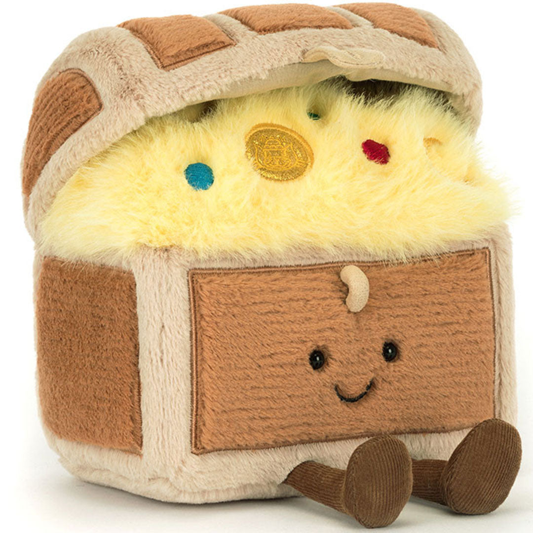 Jellycat amuseables knuffelschatkist - 19 cm