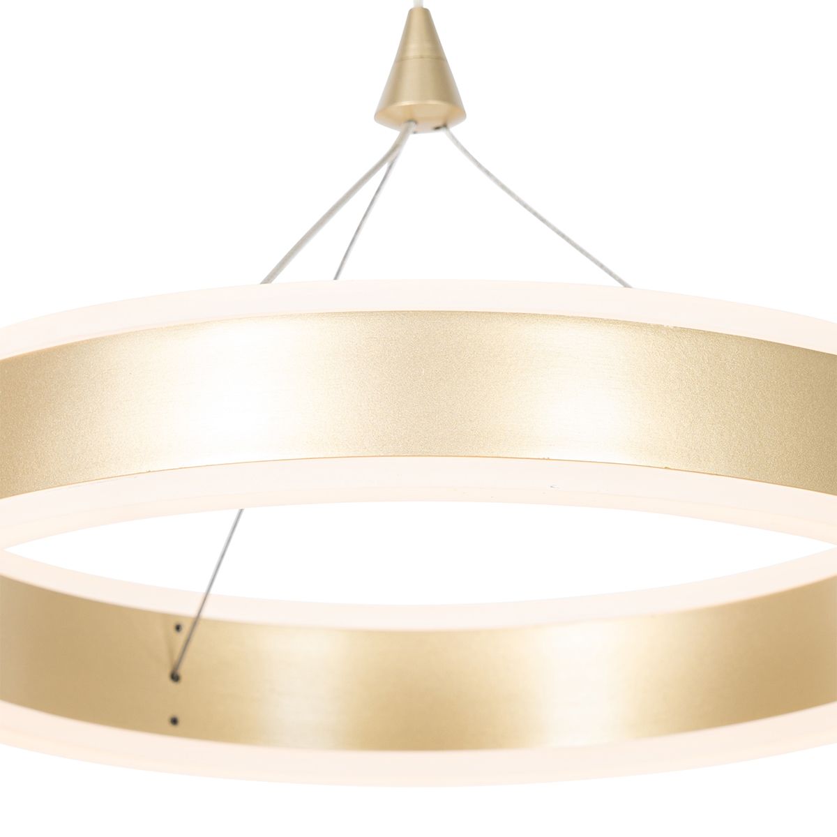 Hanglamp messing 30 cm incl. LED 3-staps dimbaar - Lyani