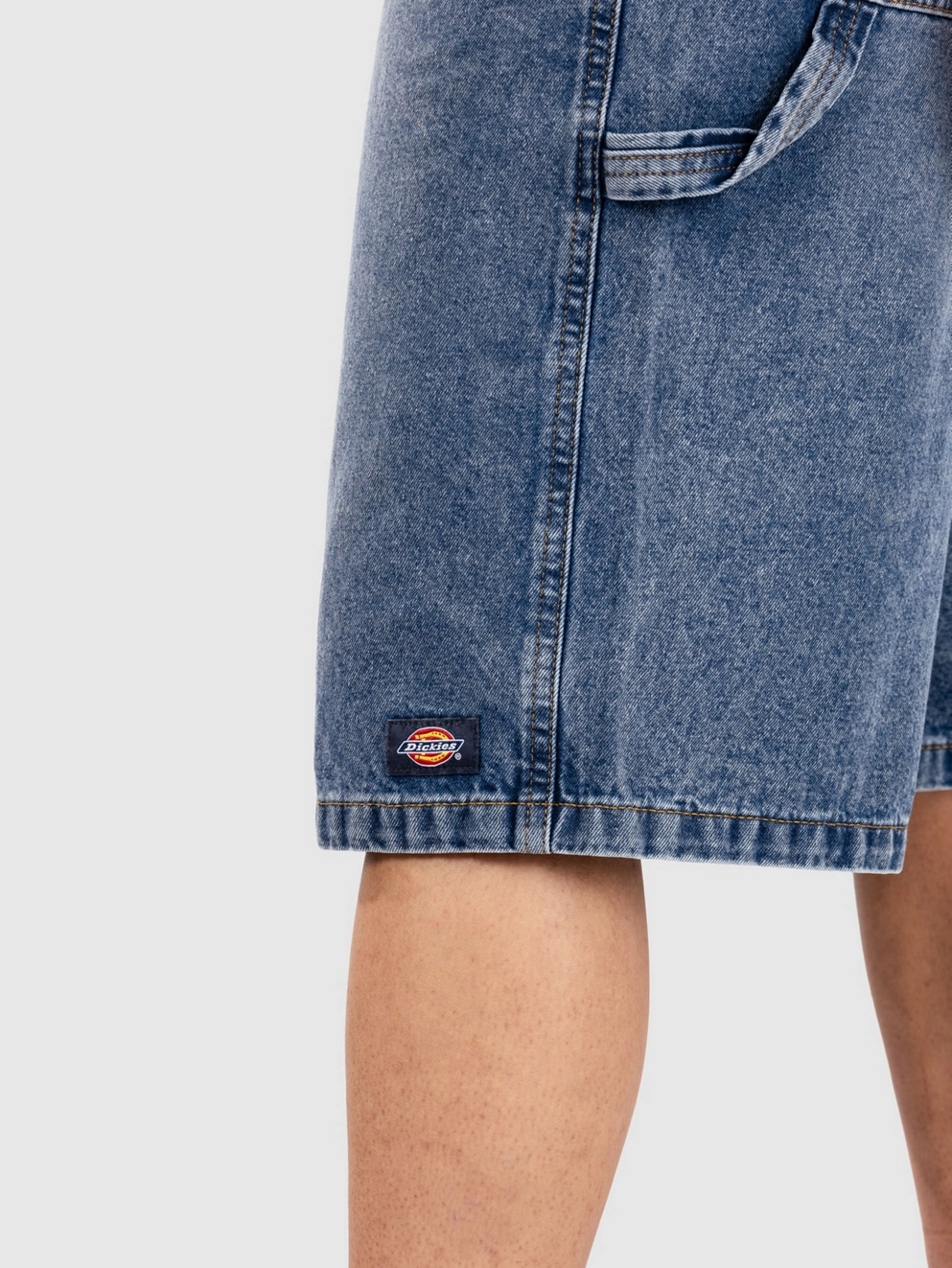 Dickies Carpenter Denim Jort Shorts rinsed blue w/ fade