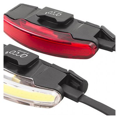 ECLAIRAGE VELO USB KIT SPANNINGA ARCO NOIR LIVRE 3 FONCTIONS STANDARD  ECO  FLASH (AUTONOMIE de 5h à 10h)