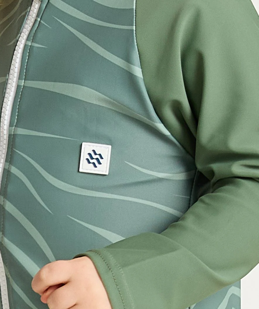 Watery UV-dragt til børn - Fjord Langærmet Rashguard - Grøn