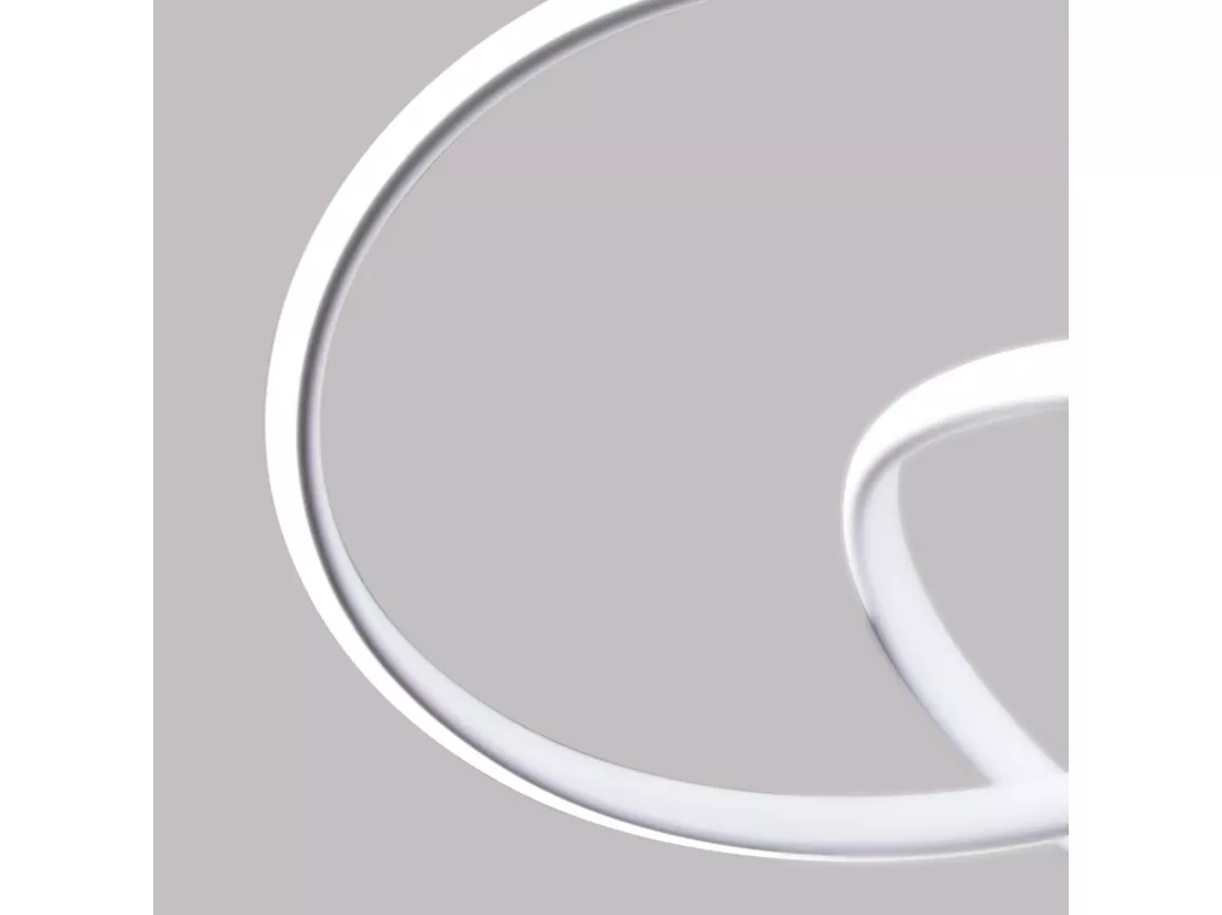 NETTLIFE Suspension LED Métal Blanc Diam.58cm 62W Anneaux Modernes Salon Dimmable avec Télécommande Éclairage Intérieur Réglable en Hauteur Lampe