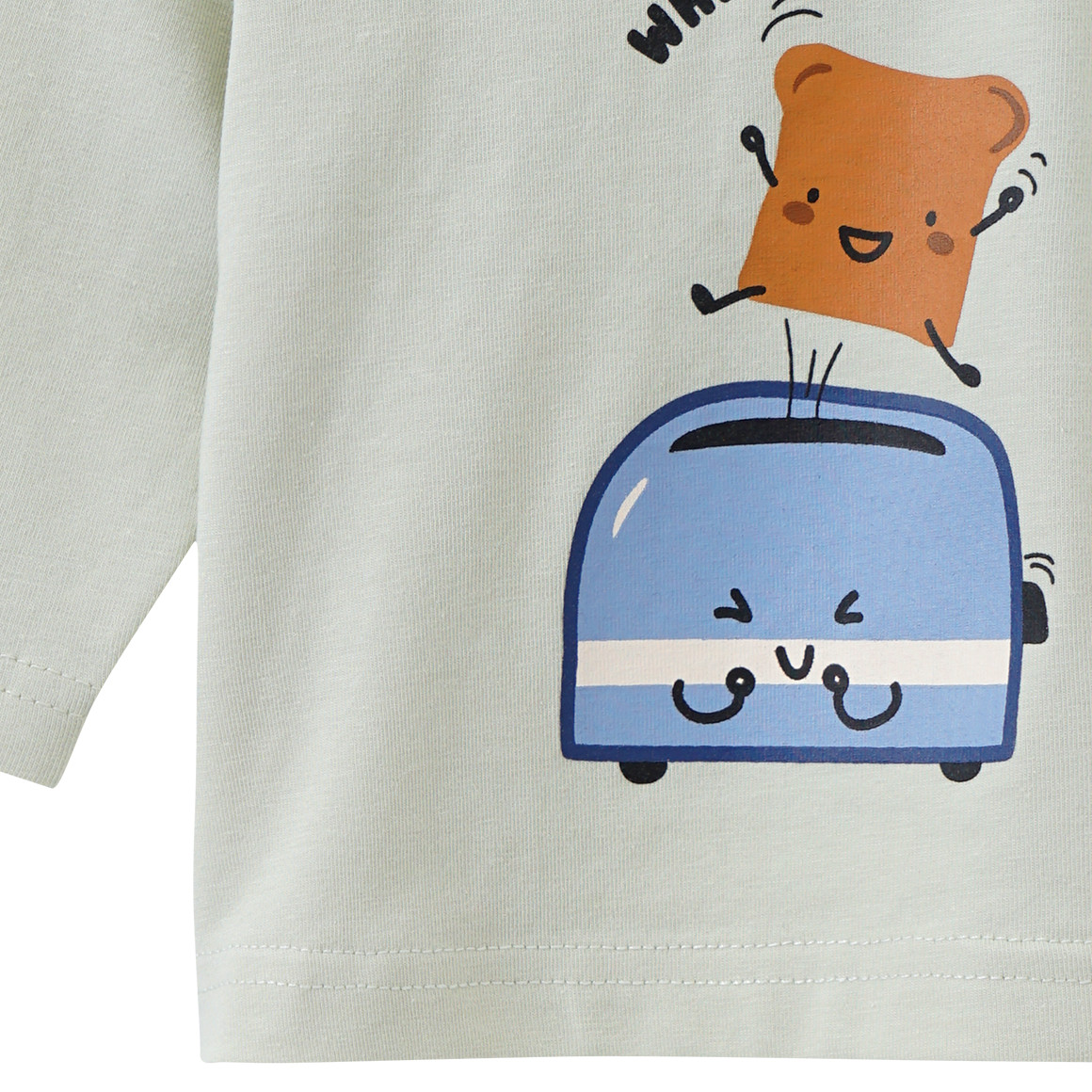 Topomini Newborn Langarmshirt mit Frühstücks-Print mintgrün