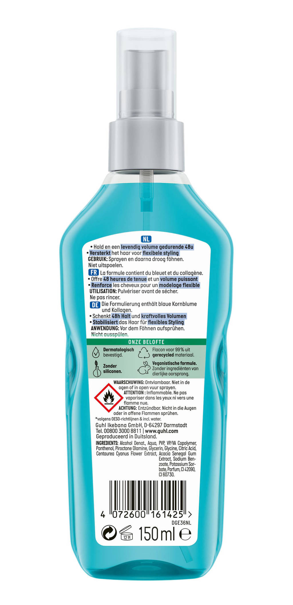 Langdurige Volume Föhn-Active Styling Spray - 4 x 150 ml - voordeelverpakking