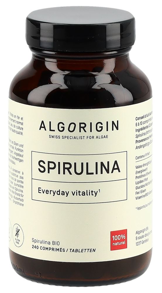ALGORIGIN Spirulina<br>240 Stück, Glasflasche, Tablette, Bio